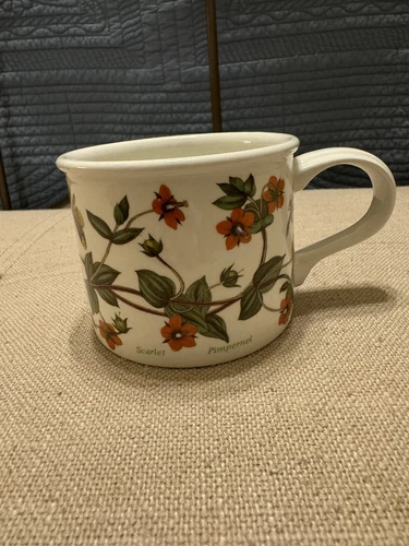 Portmeirion BOTANIC GARDEN Drum Flat Cup Only SCARLET PIMPERNEL MINT VTG