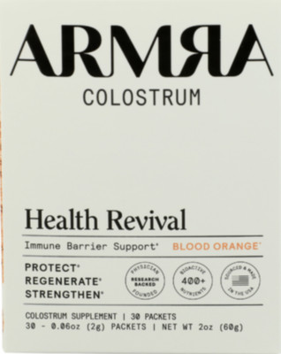 ARMRA Colostrum Superfood Grass-Fed Immune Fitness Brain Benefits - Blood Orange