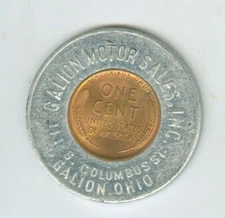 Beautiful 1948 Encased Lincoln Cent, Galion Motor Sales, Galion, Ohio