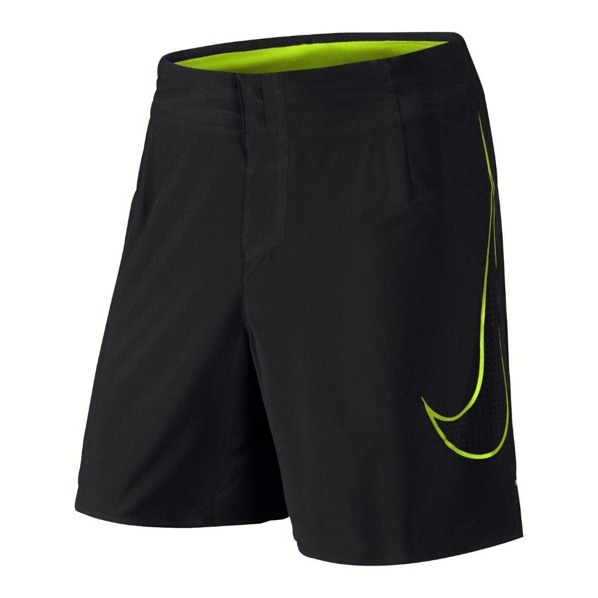 Nike Running Athletic Shorts Dri Fit Reflective Black Volt 619892 $95 Men's  34 | eBay