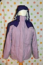 Gerry Women`s M Hooded Purple Warm Lined Car Coat Jacket Weather Resist Euc