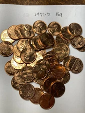 1971-D  "BU" LINCOLN MEMORIAL CENT PENNY ROLL  50 COINS