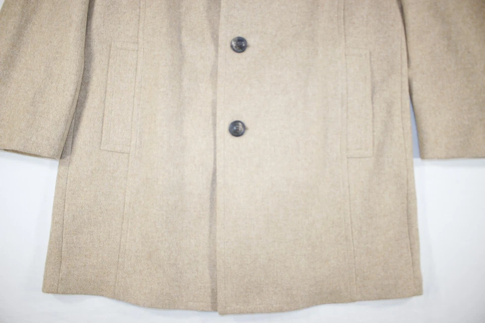 Vintage Silver Cloud Coat Men's 46 R Wool Tweed Overcoat Mid British Beige - Image 2 of 4