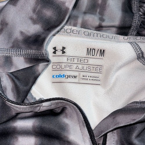 Under Armour Fitted 1/4 Zip Mock Neck Sportshirt-grau/schwarz-M-GUC - Bild 5 von 8