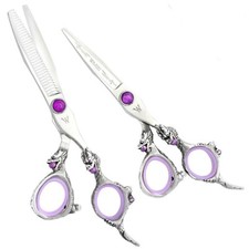Washi Beauty Purple Creation Shear Set 5.5  30 Tooth Professional 440C
