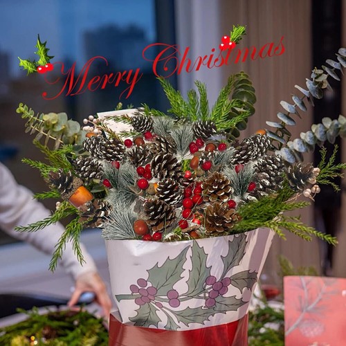 108PCS Christmas Wreath Making Decoration Artificial Pine Cone Berry Set Natural - Picture 4 of 10