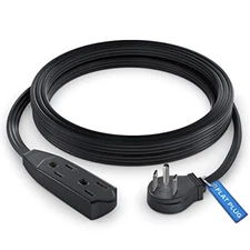 Extension Cord 6 Feet Flat Plug/Wire Multi Outlet - 3 Prong Angled Plug Exten...