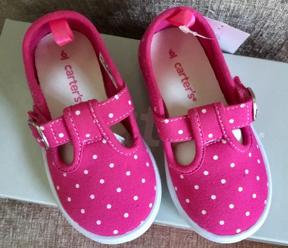 NUEVO Carters Niñas Pequeñas Talla 6 Lorna T-Strap Maryjanes Lunares ¡LINDO! Foto 2 de 3