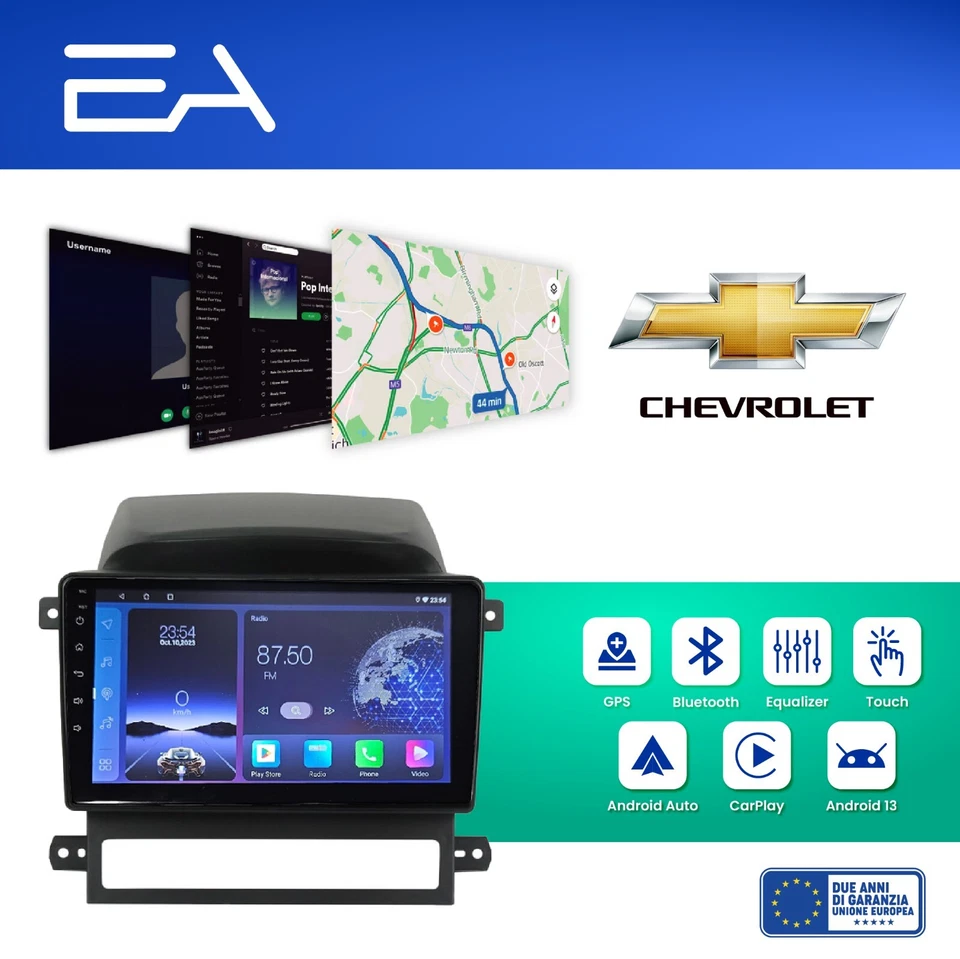 Autoradio Android Chevrolet Captiva 2007-2011 -4GB 64GB- Octacore - telecamera - Immagine 2 di 4