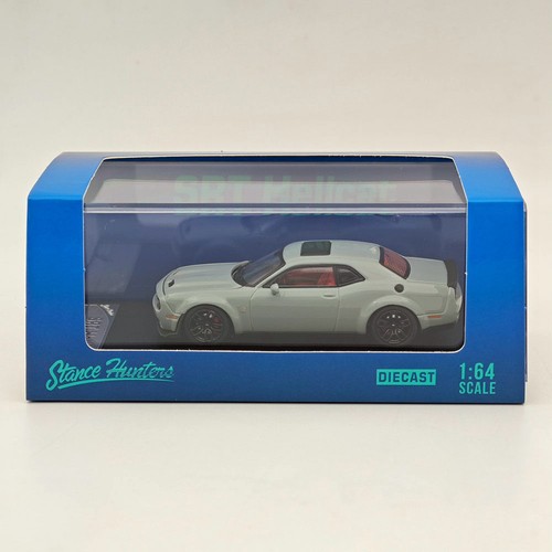 Stance Hunters SH 1:64 Dodge SRT Hellcat Gray Diecast Models Car Collection - 第 1/8 張圖片