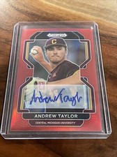 2022 Prizm Draft Picks Baseball Base Auto Red #PDP80 Andrew Taylor 18/50