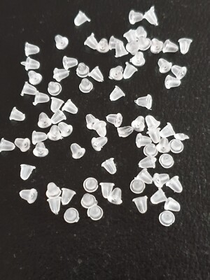 Weicher Gummi Silikon Ohrring Rücken Ersatz Stopper Ohrmutter Kugel - 4 mm