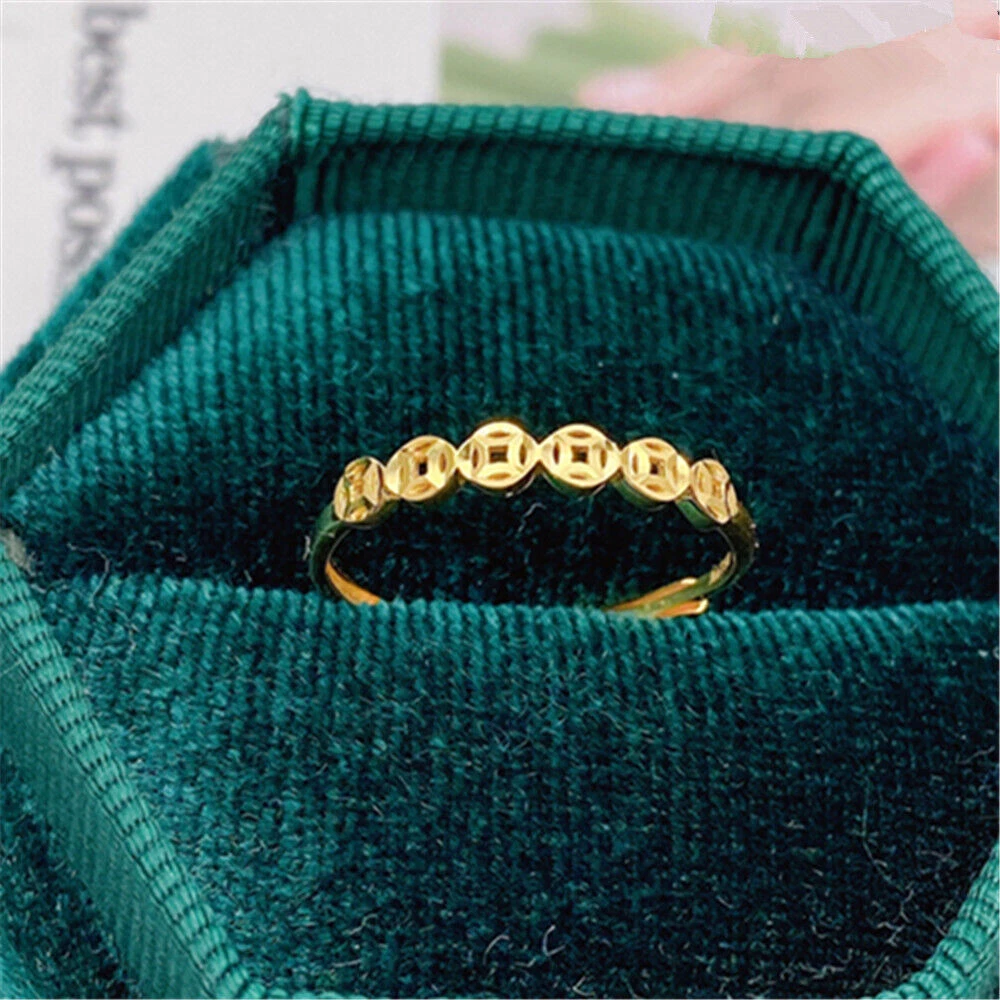 Solid gold coin ring deals