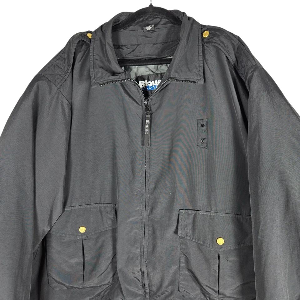 Chaqueta Azul Para Hombres 3XL Negra Cremallera Forro Táctico Policía Bombardero Abrigo Foto 2 de 4