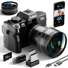 Digital Camera 4K 16X 30fps 3" IPS Flip screen Video Camera for YouTube Vlogging