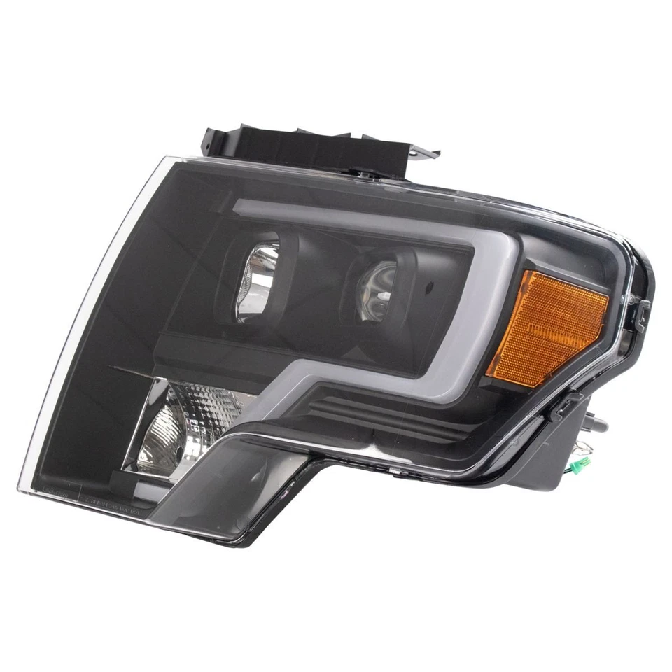 Juego de montaje de faros de fondo negro para Ford F-150 2009-2014 Foto 4 de 4