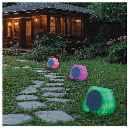 ION Solar Glow Stone Link Rock Speaker with Lights ISP183 - Picture 9 of 9