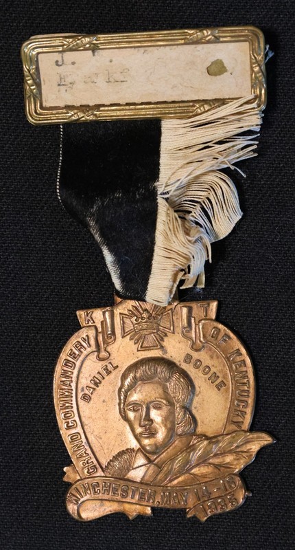 1935 Knights Templar - Winchester, KY Daniel Boone Medal Fob - Grand Commandery