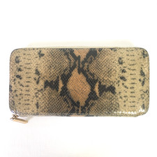 Hobo Wallet Snake Embossed Leather Zip Around 7.5 x 3.75