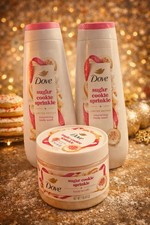 Dove Sugar Cookie Sprinkle Body Wash 20oz 2 Body Scrub 15oz Limited Edition