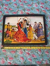 Hiszpańska płytka wisząca na ścianie żelazo flamenco tancerze Hiszpania Juan González Alacreu