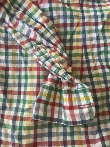 Vintage GANT New Haven CT Rugger Shirt Medium M Plaid Madras Check Collar Preppy - Picture 11 of 11