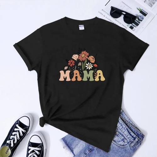 Retro Floral Mama T-Shirt Cute Mother's Day Gift, Color Options - 第 99/122 張圖片