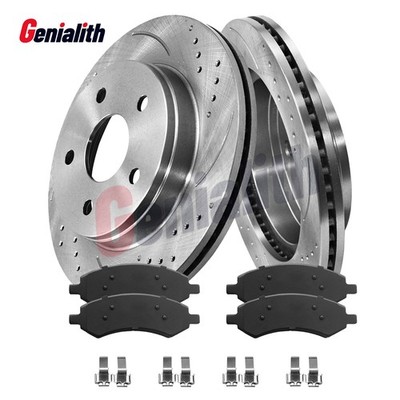 Front Drilled Brake Rotors & Pads Kit for Dodge Ram 1500 2006-2010 2011-2018