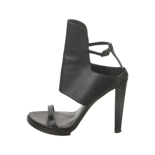 Alexander Wang Black Leather Gladiator Strappy Sandals Heels 35