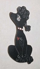 Black Fancy Poodle Wooden Refrigerator Magnet TB66