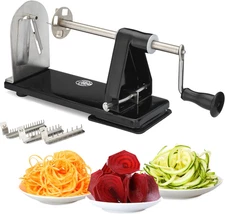 ICO 3-Blade Steel Spiralizer for Veggie Noodles, Zoodler Spiralizer, Zucchini Sp