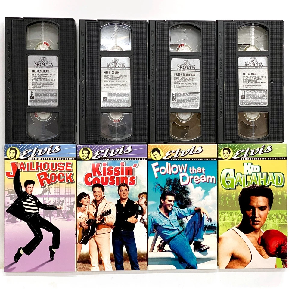 VHS Lot 5 Elvis Presley Movies Jailhouse Rock 68 Comeback Kissing Cousins Follow Foto 2 de 4