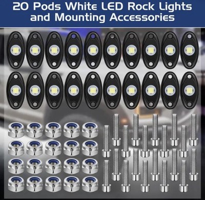 Treela 20 Pods Rock Lights Pure LED Lights for Car SUV Ambient Underglow Ligh...