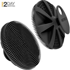 Silicone Body Scrubber Shower Brush Soft Clean Exfoliating Bath Massager Black
