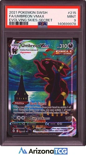 Pokemon 2021 Umbreon VMAX 215/203 Alt Art Secret Rare Evolving Skies PSA 9
