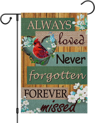 Cardinal Memorial Garden Flag 12x18 Double Sided Burlap Outdoor Yard Decor