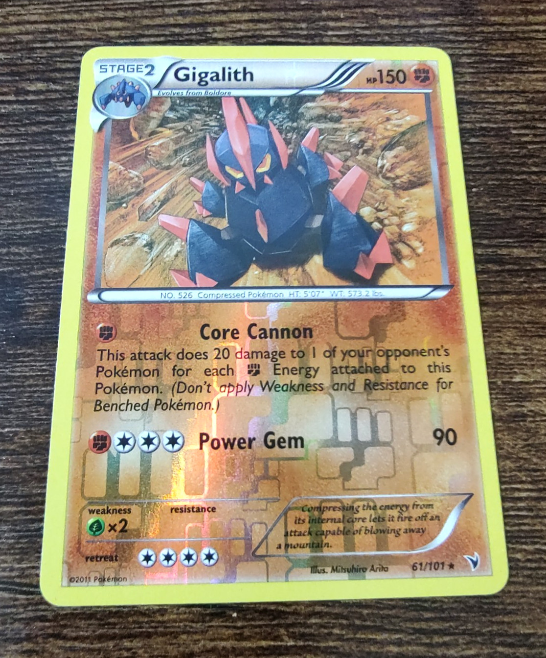 Gigalith 61/101 Noble Victories Reverse Holo Rare Pokemon Card NM