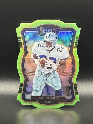 2017 Select Emmitt Smith Premier Level Neon Green 22/49 Jersey Match Cowboys HOF