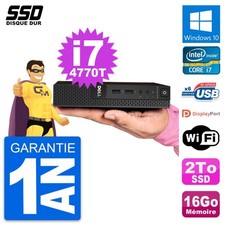 Ultra Mini PC DELL 3020 Micro Usff i7-4770T RAM 16Go SSD 2To Windows 10 Wifi