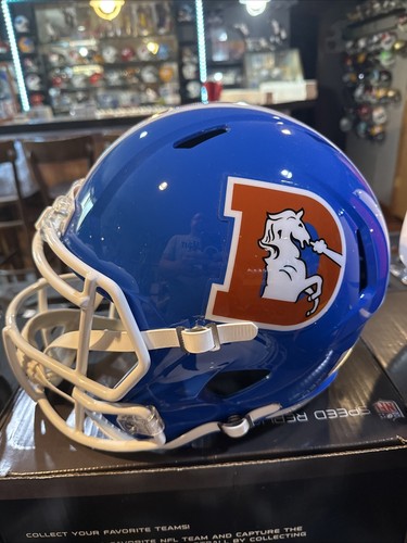 Casco Denver Broncos Throwback NFL Speed Replica Full Size Riddell - Foto 3 di 5