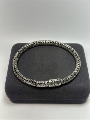 Designer John Hardy Sterling Silver 6.5mm Icon Weave Chain Bracelet