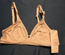 All You LIVELY Mesh Trim Bralette Toasted Almond Tan Beige Size Small NWT Bra