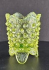 Fenton Topaz Opalescent Footed Hobnail Toothpick Holder *As Is Flawed — photo 10