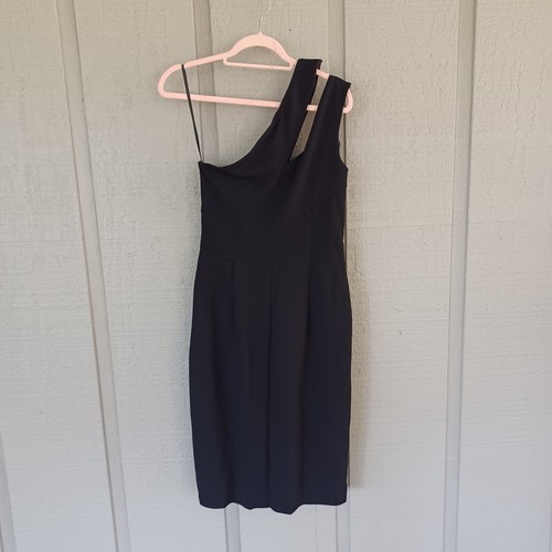 Tadashi Shoji Damen One Shoulder Cocktailkleid Gr. L Cut Out drapiert in schwarz - Bild 4 von 13