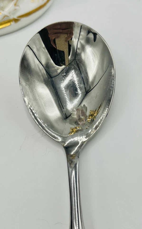 Gorham Sterling FAIRFAX 10 3/4" cuchara para servir tazón de acero inoxidable Foto 4 de 4