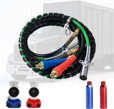 3 in 1 ABS & Power Air Line Hose With Gladhands, Handles, Holder Heavy Duty Wrap