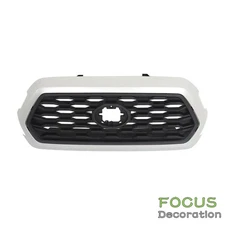 For 2016-2022 Toyota Tacoma Front Upper Grille Grill Assembly Matte Black&Silver