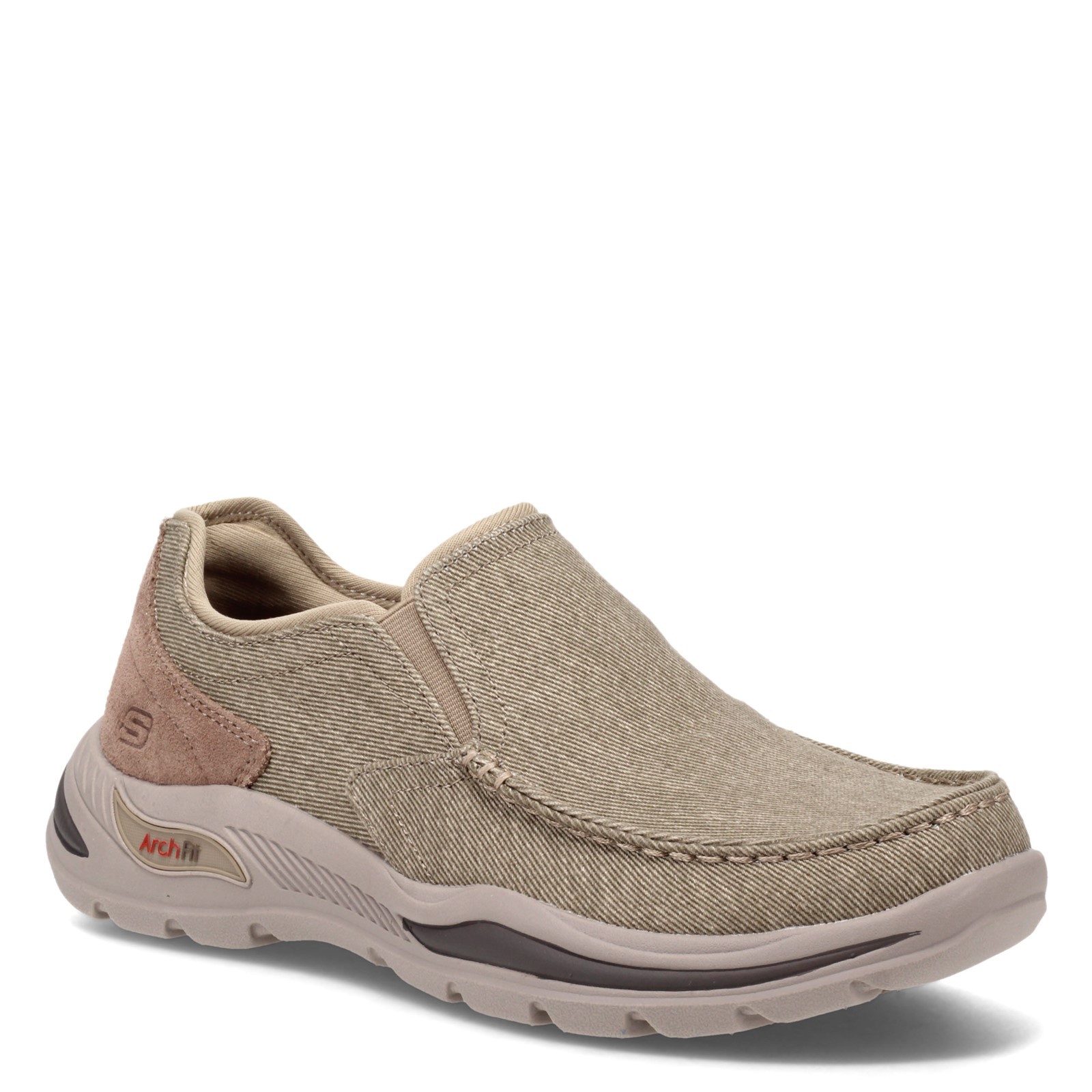 Skechers Men's Moccasin Sneaker, Tan Canvas, 14 204178-TAN Tan FABRIC-AND-SYNTHE