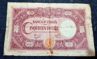 B10 LIRE 500 GRANCE C BARBETTI S18041874 23.08.1943