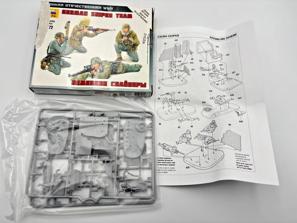 Lote de 8 Zvezda Segunda Guerra Mundial Mini Francotirador Alemán 1/72 Nuevo, Rifle, Ametralladora, Infantería... Foto 3 de 4